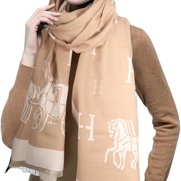 Women Pashmina Cashmere Shawl Wrap Blanket Poncho Scarf for Winter Fall - Picture 3 of 6